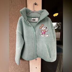 Disney Jacket Womens Blue Mickey Mouse Fleece Mousewear Embroidered